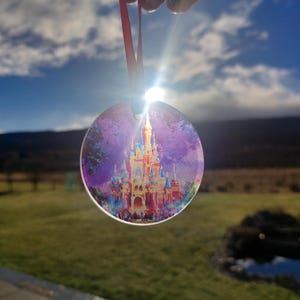 Magic Kingdom Suncatcher Ornament - Disney Gift, Disney World Gift, Home Decor, Disney Tree Decoration, Disney Glass