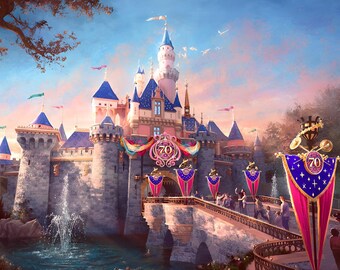 Disneyland 70th Anniversary Print - Disneyland California Wall Art