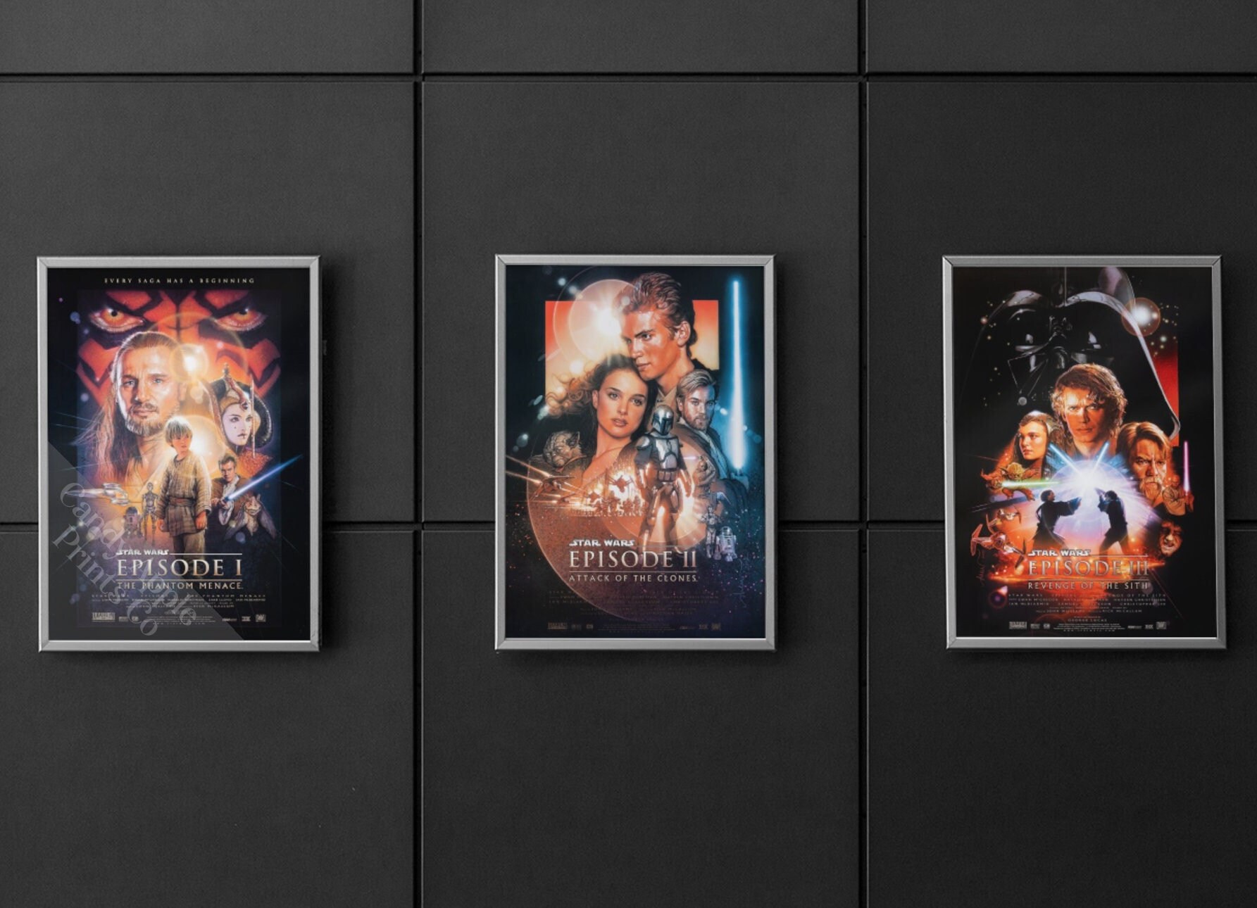Star Wars Prequels Fridge Magnet Set – Movie Poster Art By Blue Crab Magnets (Made In USA)
