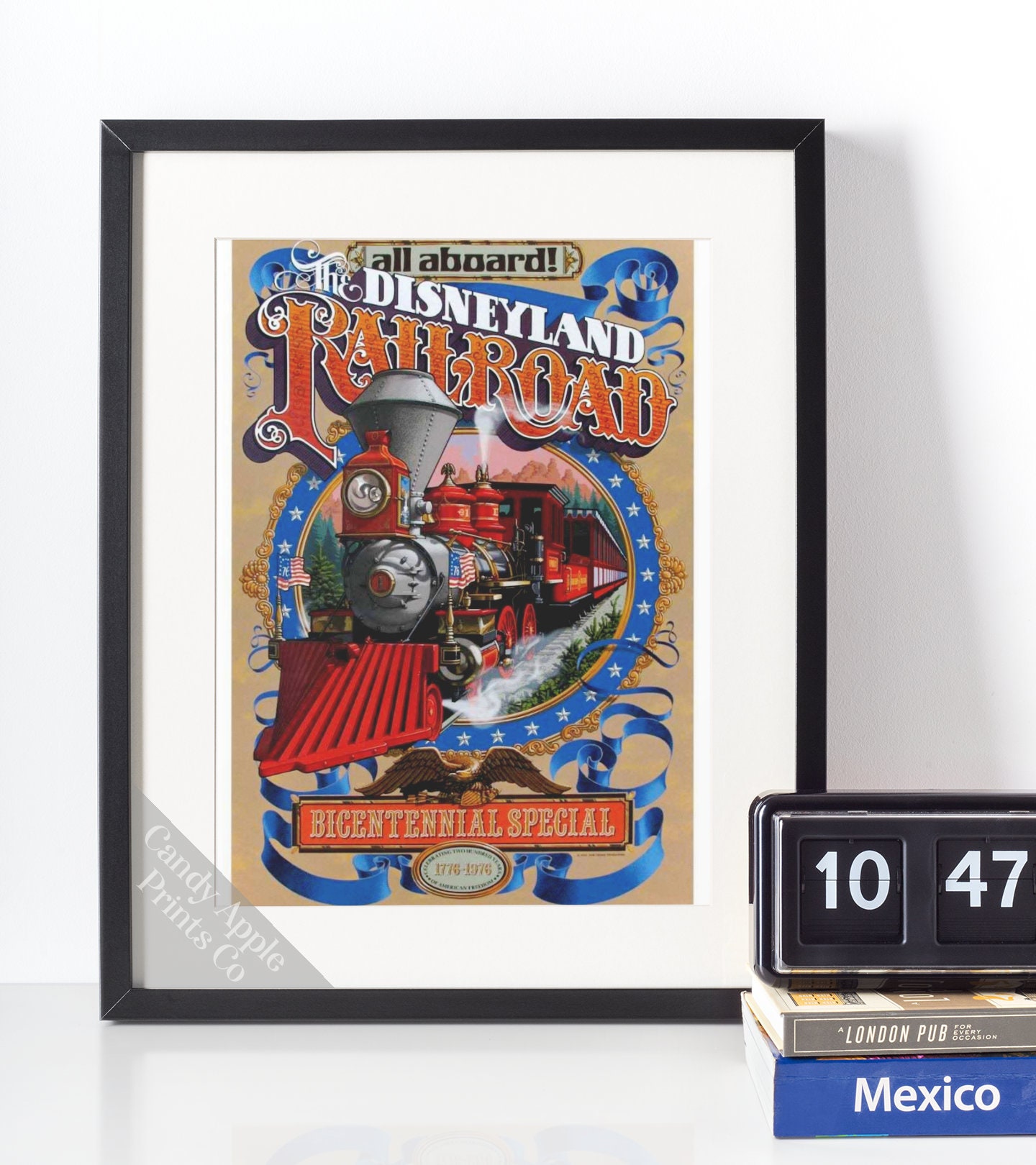 Disneyland Railroad Print - Classic Disney Poster, Disneyana Wall