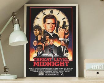 Plakat cyfrowy Threat Level Midnight – The Office, fanowska grafika, Michael Scott, do pobrania
