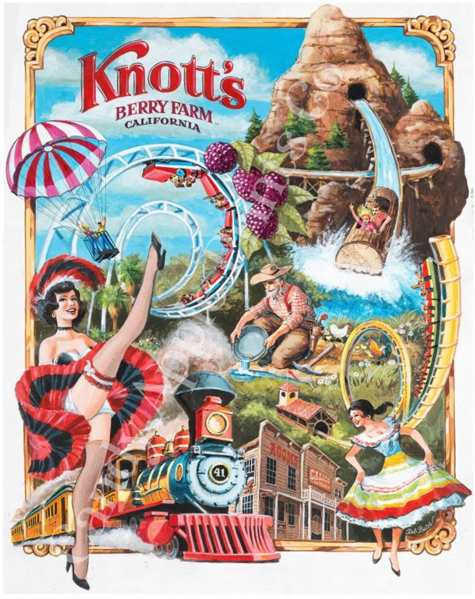 Knotts Berry Farm Print California Print Theme Park Print Etsy