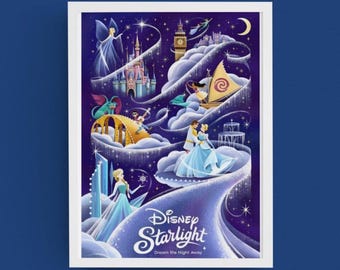 Lámina Disney Starlight - Arte del desfile de Disneyworld, Póster de "Y vivieron felices para siempre", Encanto, Disneyland