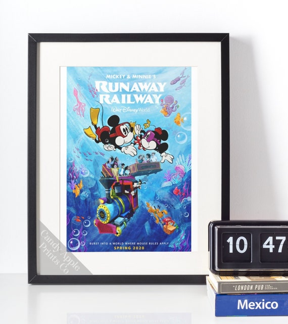 Mickey and Minnie's Runaway Railway Print - Hollywood Studios Wall Art, Disneyworld Poster, Disney Decor