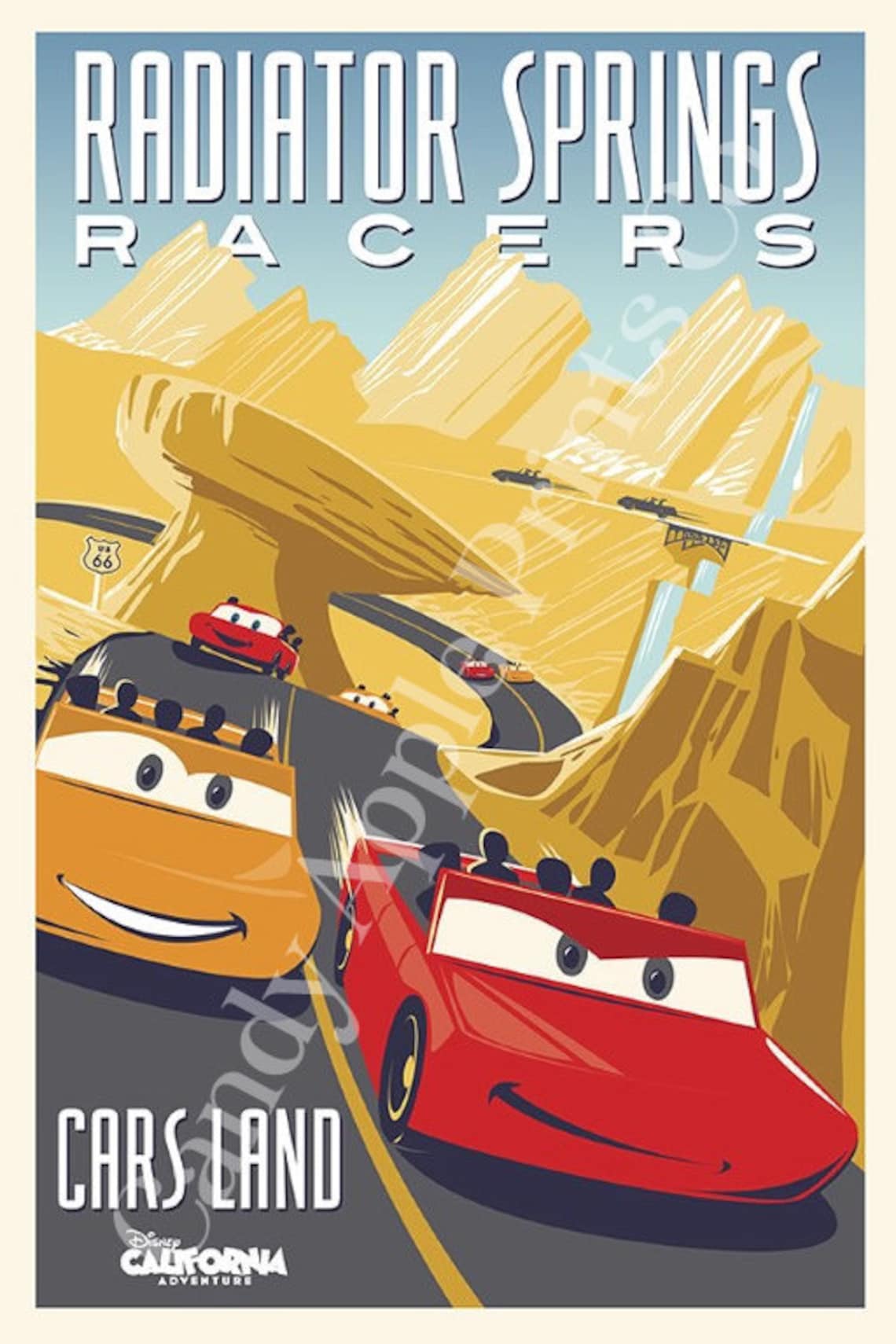 Radiator Springs Racers Classic Ride Poster / Disneyland Etsy