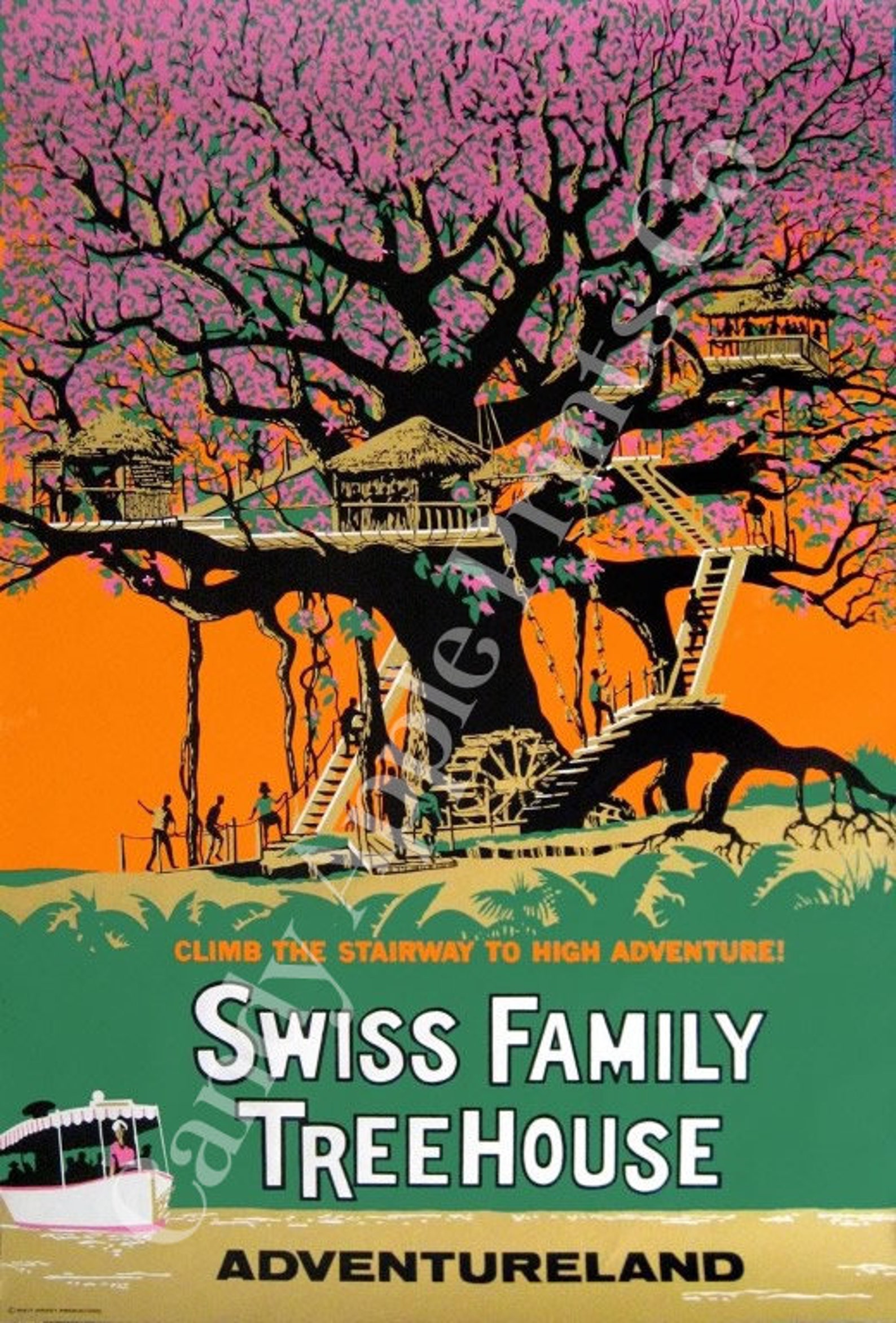 Swiss Family Treehouse Disneyland Poster - Classic Disney Ride Print ...