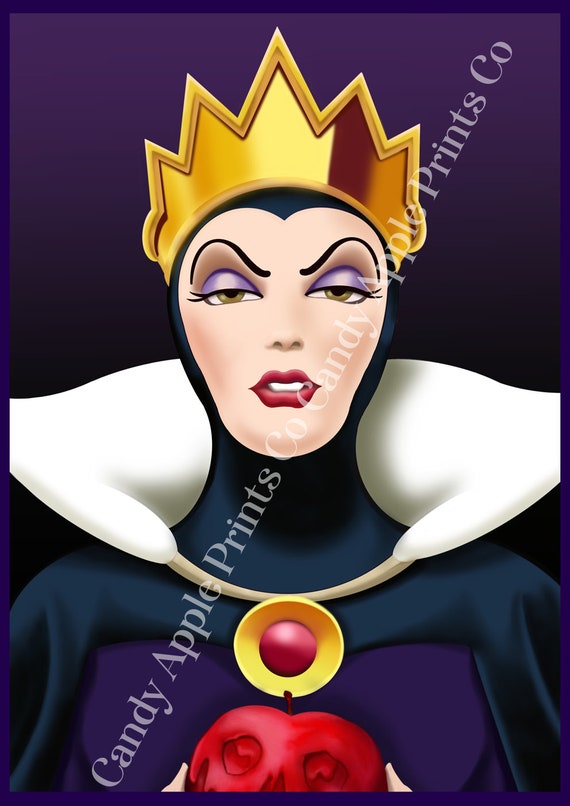 邪悪な女王プリント - 白雪姫の映画ポスター、ディズニーの悪役の