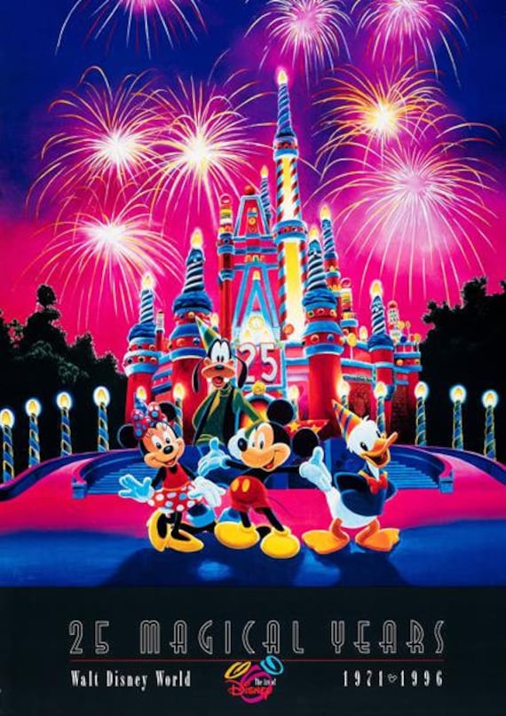 ディズニー 1996年 WDW25周年 限定　25周年記念ポスター s-l400.jpg