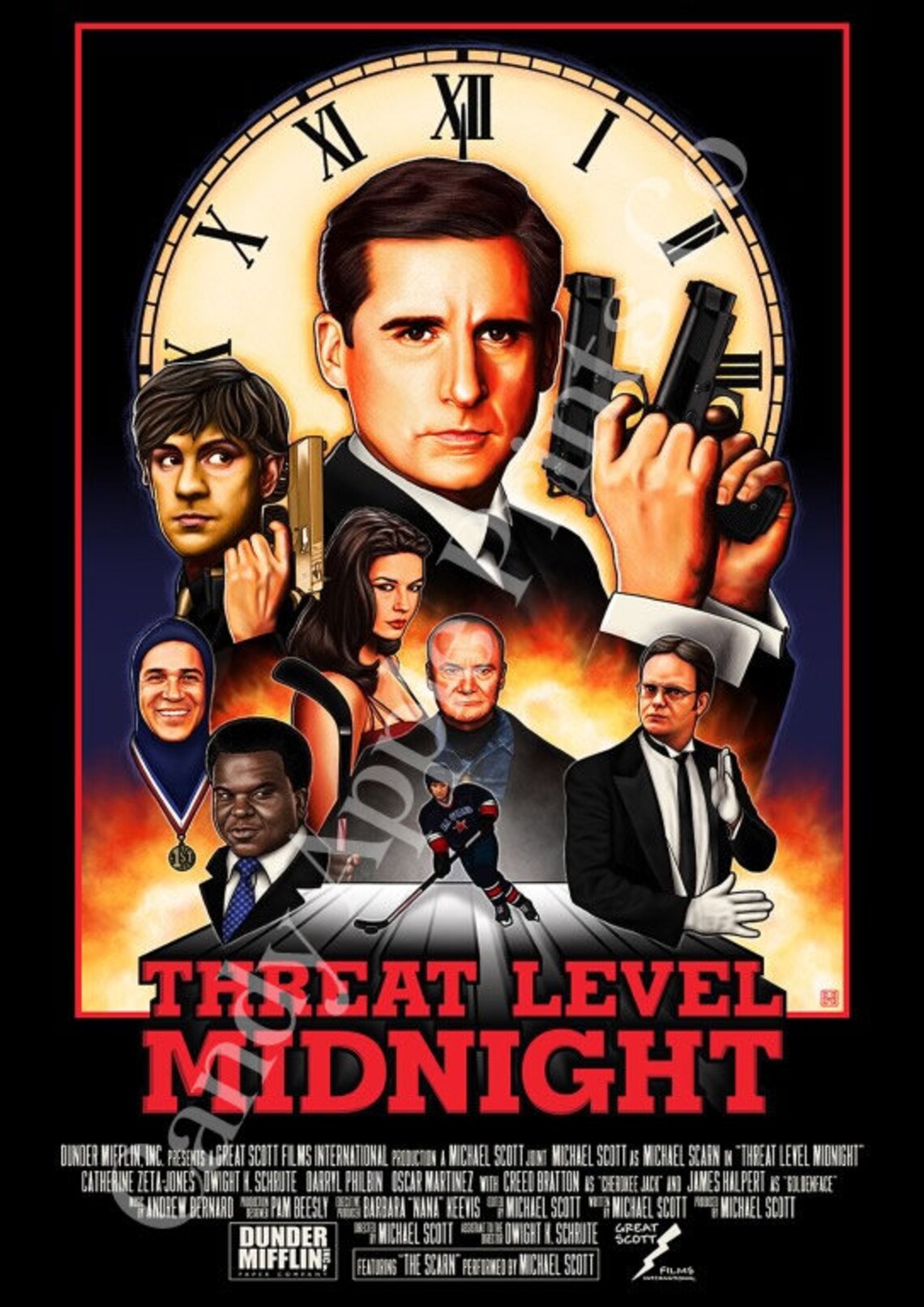 The Office Threat Level Midnight Poster Michael Scott Etsy