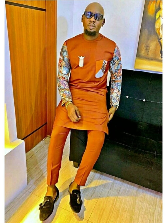 Burnt Orange African Clothing Men 