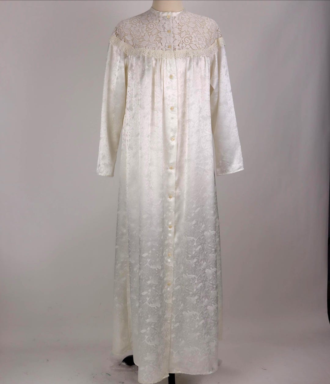 Vintage Gunne Sax by Jessica Mcclintock NWOT White Long Lace Nightgown ...