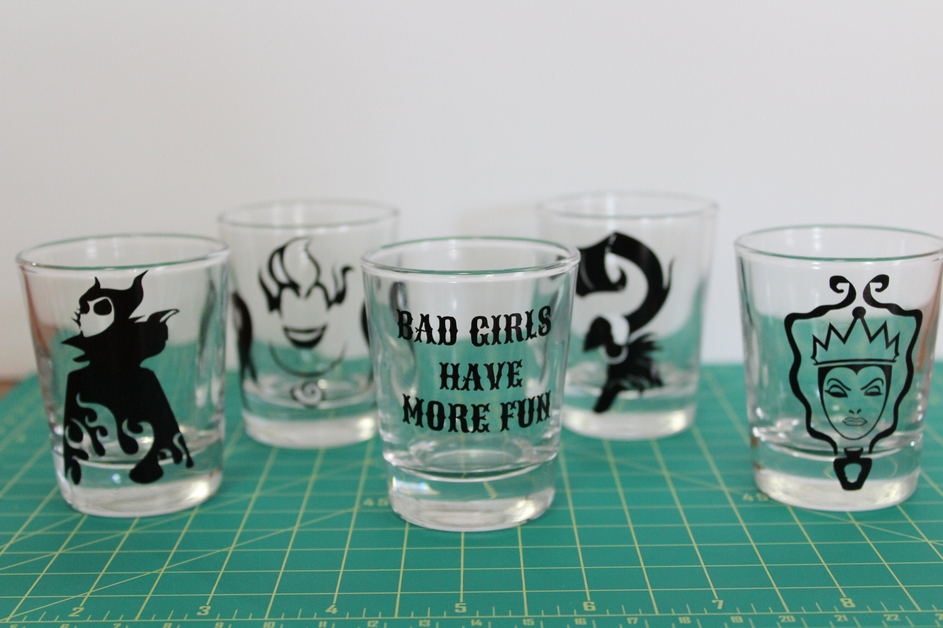 Disney Villains Shot Glasses Set Etsy