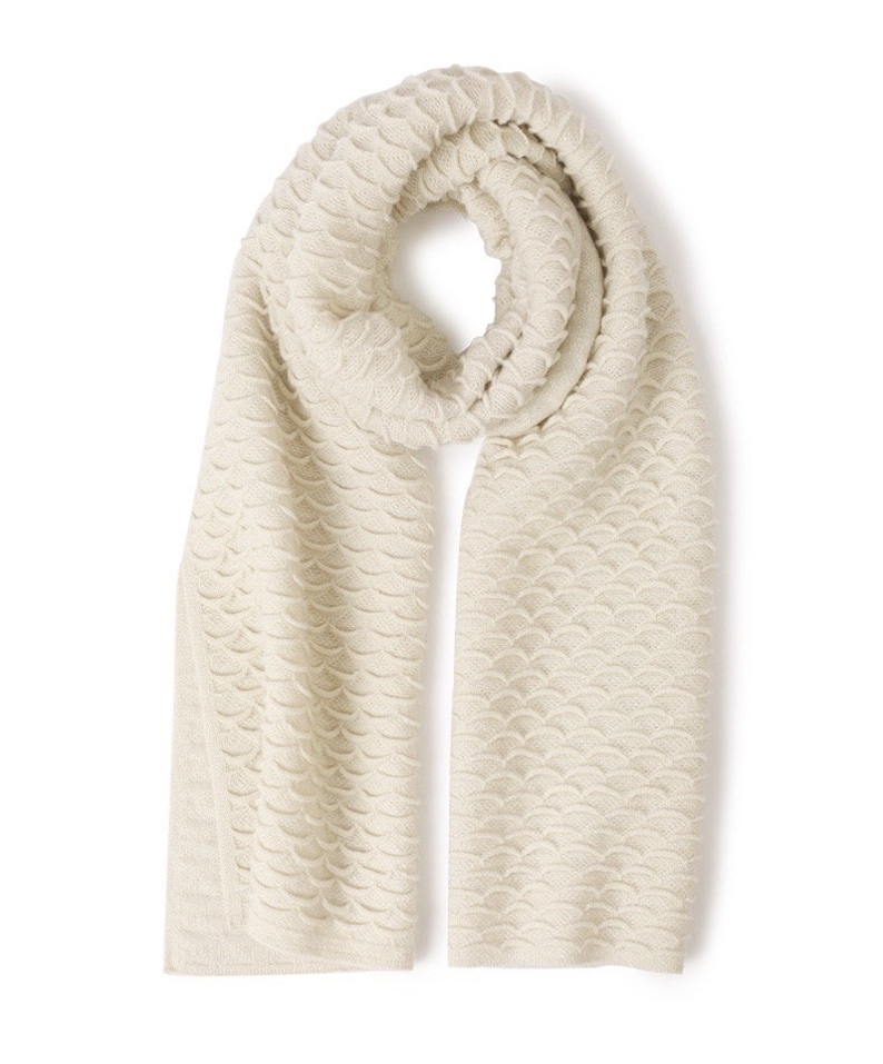 Unisex Cashmere Lambswool Blend Scarf Ivory Color Shawl Knit Etsy