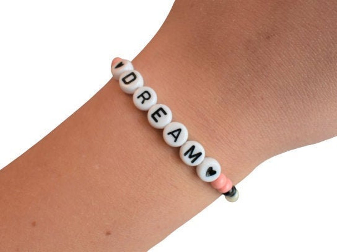 Personalized Beaded Name Bracelet Custom Letter Bracelet Etsy