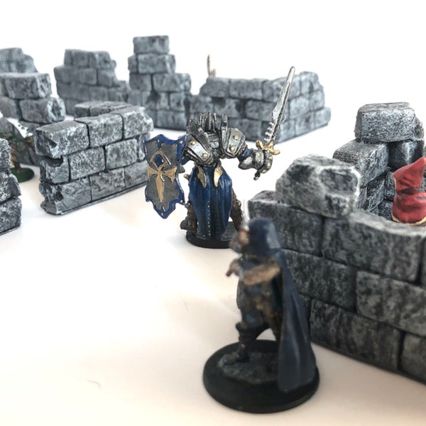 Modular Ruined Walls - DnD, Dungeon & Dragons Terrain, Warhammer 40k