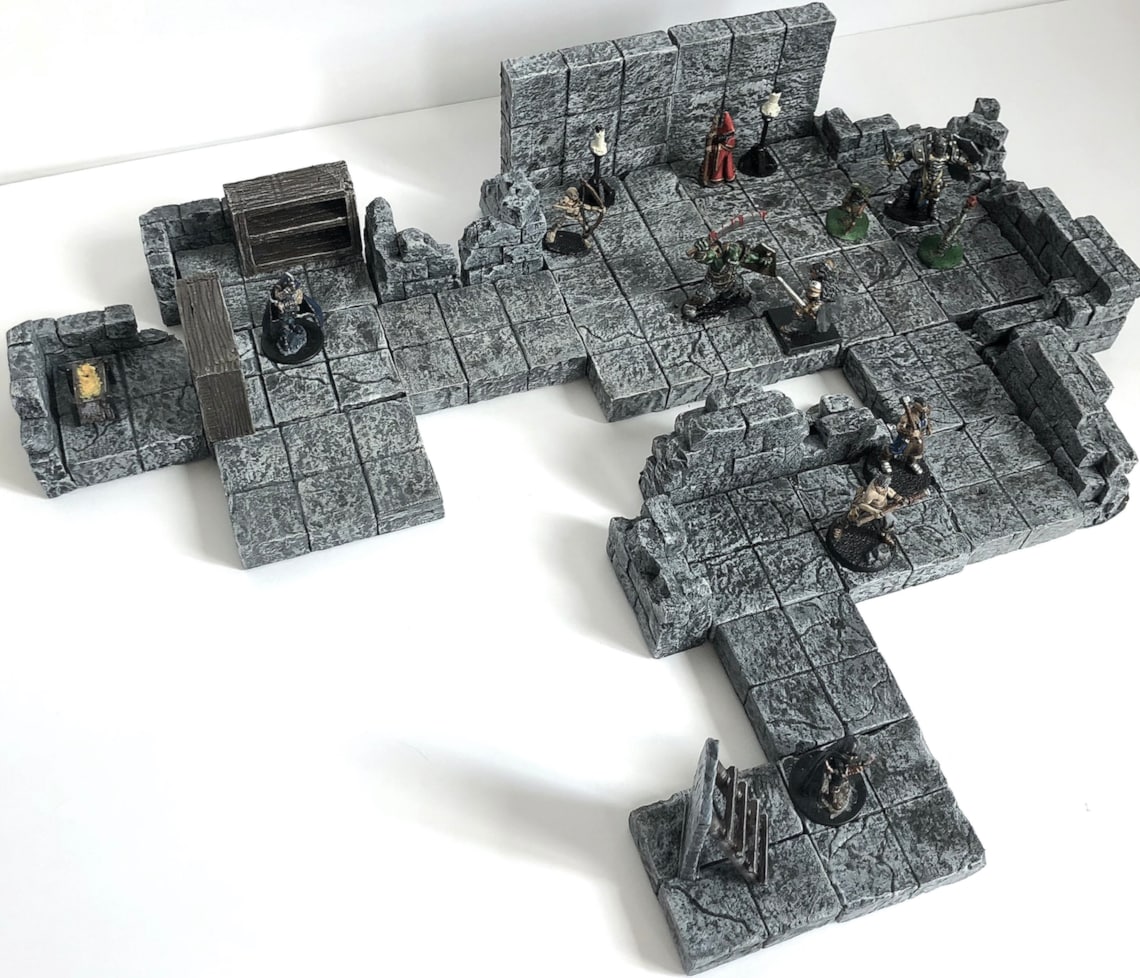 Modular Dnd Dungeon Tiles - Dungeons &amp; Dragons Terrain - - Etsy