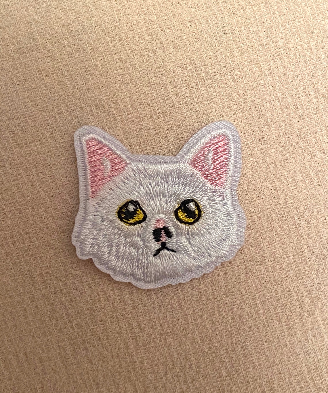 White/Pink Cat IronOn Patches DIY for clothing masks Etsy