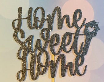 Home sweet Home cake topper Glitter cardstock New home cake topper