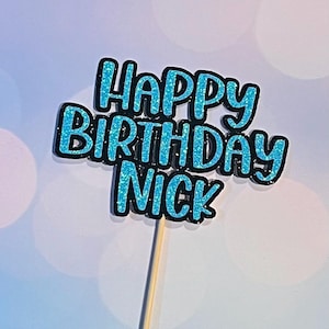 Personalized Happy Birthday Cake topper- more color options