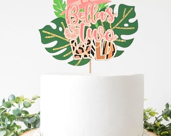 Personalized TWO Wild Cake topper Jungle theme cake topper Safari theme birthday