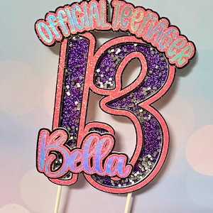 Official teenager cake topper Official teenager shaker cake topper 13th birthday 13 cake topper, teenager cake topper