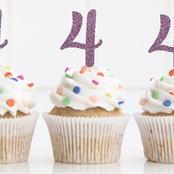 Birthday Number cupcake toppers Number cupcake toppers- more colors any number