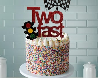 Second Birthday Cake Topper Two Fast Racing-2nd - Etsy