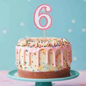 Number 6 cake topper Number cake topper- more colors. Six Cake topper 6th birthday cake topper 6th anniversary cake topper 6 cutout