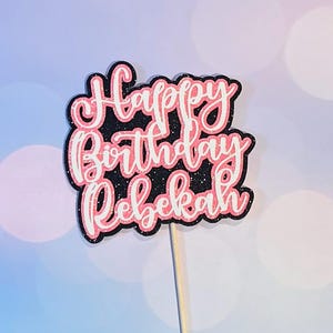 Personalized Happy Birthday Cake topper- more color options