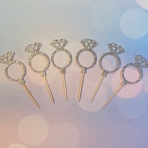 Engagement ring cupcake toppers glitter diamond ring cupcake toppers