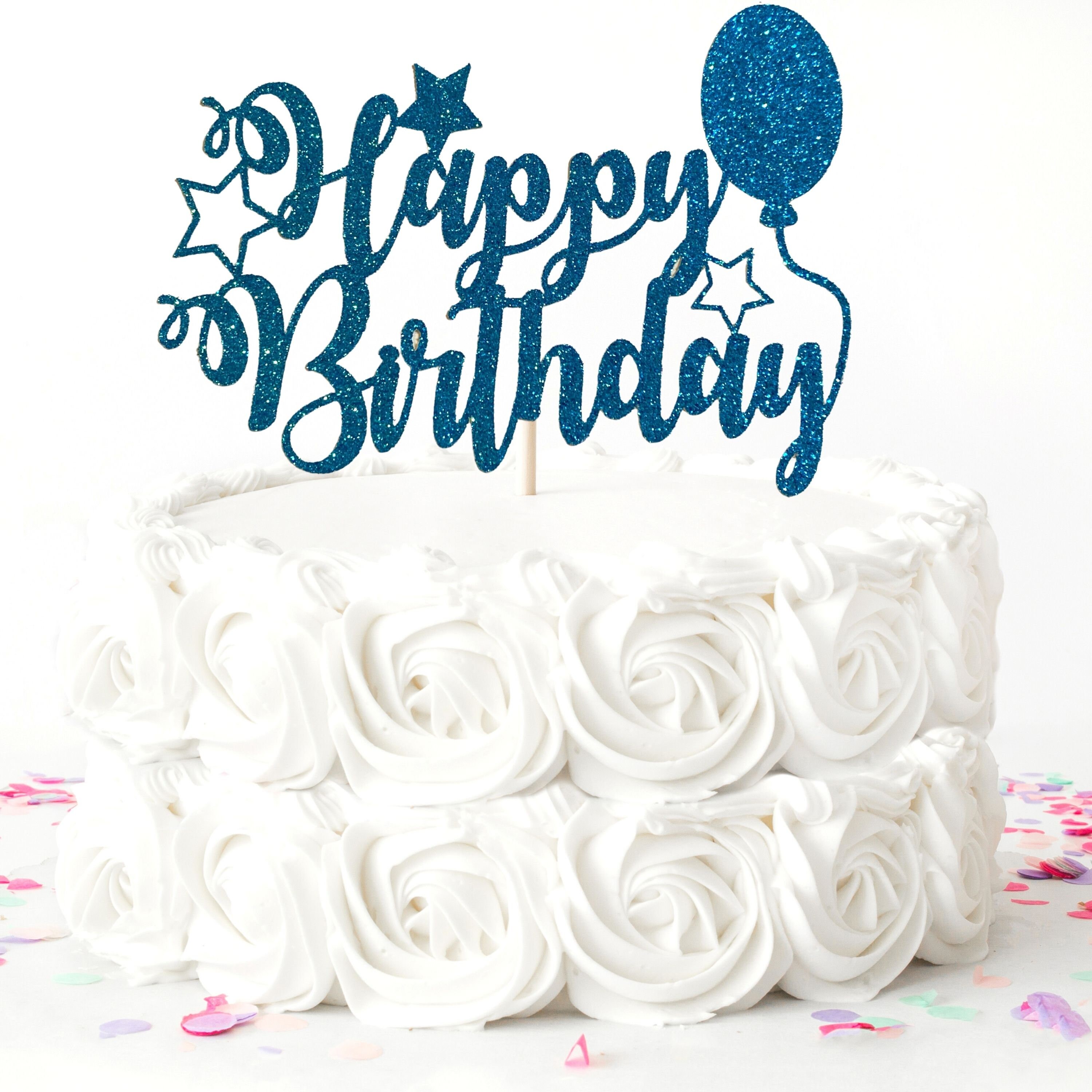 Cake topper Joyeux anniversaire pastel Mahault - Articles de fête