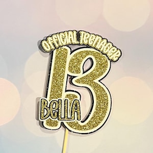 Official teenager cake topper Official teenager shaker cake topper 13th birthday 13 cake topper, teenager cake topper
