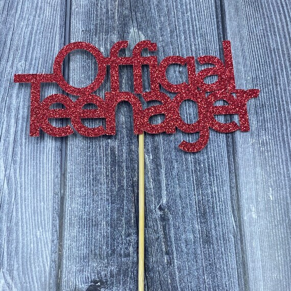 Official Teenager Cake Topper Glitter Cardstock Any Color | Etsy