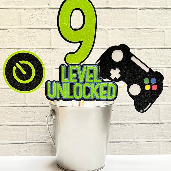Video game Centerpiece set Gamer birthday- any number