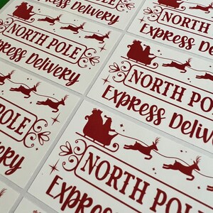 North Pole Christmas gift labels Santa Labels