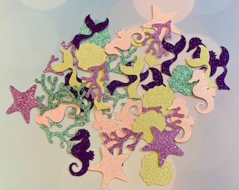 Mermaid confetti, Under the sea party decorations, Mermaid birthday party, Mermaid tails