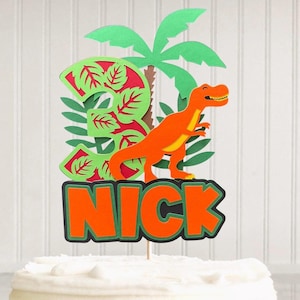 Dinosaur Birthday cake topper  Personalized dinosaur cake topper Personalized Dino cake topper