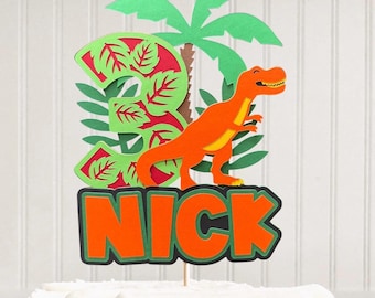 Dinosaur Birthday cake topper  Personalized dinosaur cake topper Personalized Dino cake topper
