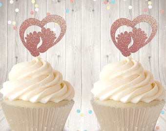 100 sugarpaste cupcake topper tiny FOOTPRINTS feet foot 100 sugarpaste cupcake topper tiny FOOTPRINTS feet foot