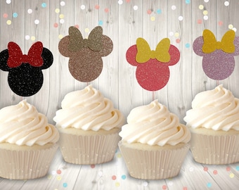 Minnie cupcake toppers with or without number more colors
