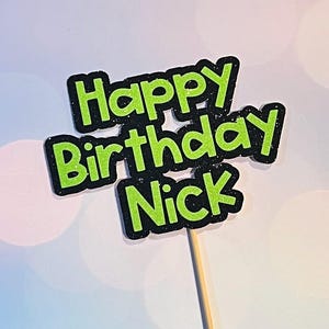 Personalized Happy Birthday Cake topper- more color options
