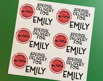Personalized North Pole Christmas gift labels Santa Labels Special Delivery Labels