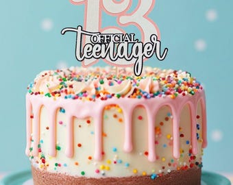 Birthday Number 13 cake topper - more colors. 13 Cake topper teenager cake topper 13th birthday cake topper. Official teenager cake topper