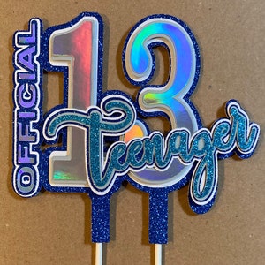 Official teenager cake topper cardstock