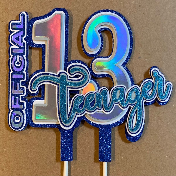 Official teenager cake topper cardstock