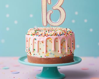 Birthday Number 13 cake topper - more colors. 13 Cake topper teenager cake topper 13th birthday cake topper. Official teenager cake topper