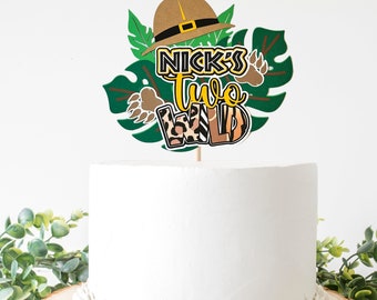 Personalized TWO Wild Cake topper Jungle theme cake topper Safari theme birthday