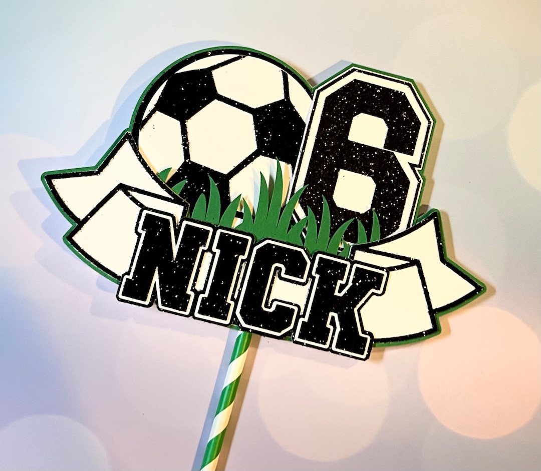 Personalized Soccer Cake Topper Topper Soccer Birthday Party Soccer Party Etsy