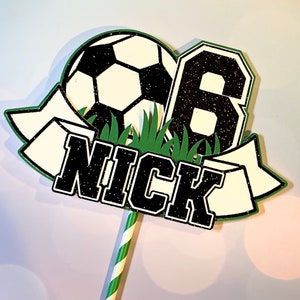 Personalized Soccer Cake topper topper Soccer birthday party Soccer party
