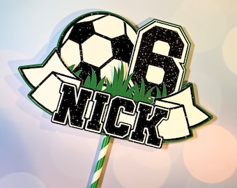 Personalized Soccer Cake topper topper Soccer birthday party Soccer party